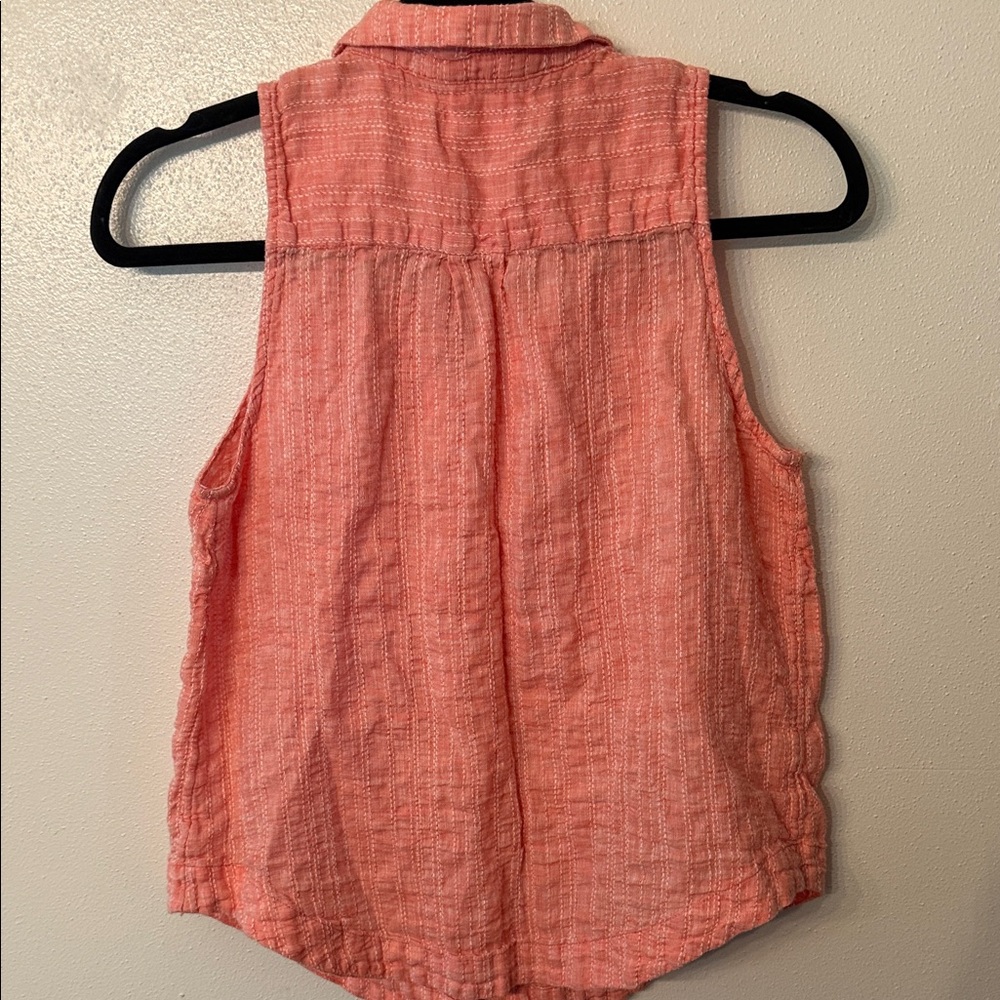 Maeve‎ by Anthropologie Sleeveless Button-Down Linen Shirt Size 10 - Picture 4 of 4